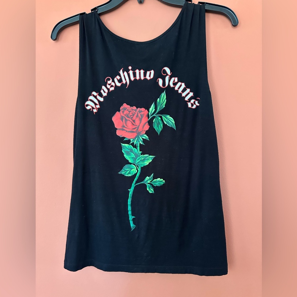 MOSCHINO ROSE FRINGE TOP. SIZE EU44